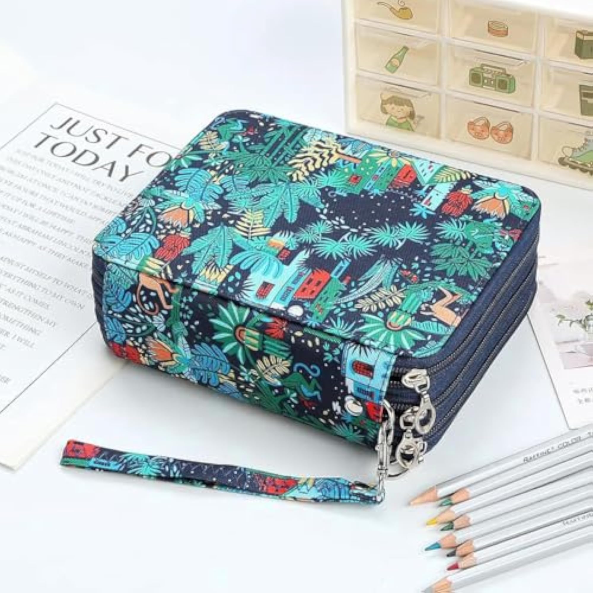 Large Pencil Case with 78 Elastic Loops, 6.3×7.87×2.36in