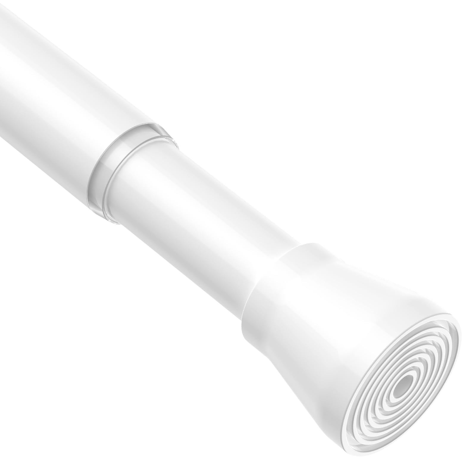 ZipGlo 1 Pack Tension Rods 45-77 Inches, Adjustable, No Drill No Slip Spring Tension Curtain Rods in White, Suitable for Windows, Kitchen & Closet