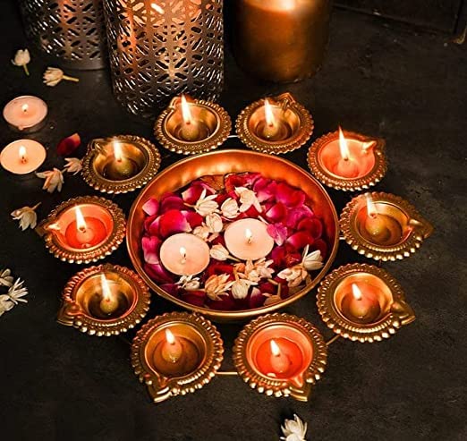 Tealight Holder/Metal Diya Decorative Items,Home Decor Items - Diwali Decoration Items for Home
