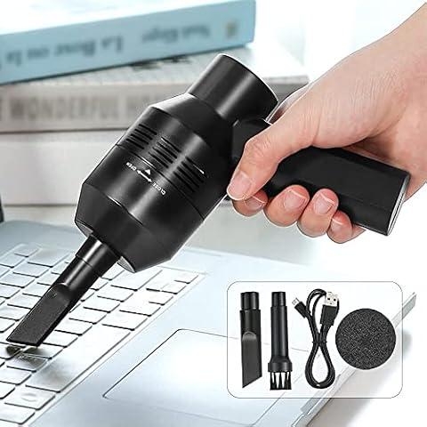 Cordless Air Duster for Computer Electronics Cleaning Powerful 33000 RPM 8W Fast Charging Keyboard Vaccum Cleaner Electric Compressed Air Duster Blower for PC Car and Home Cleaning Cover