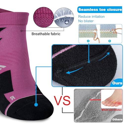 Image of Hylaea No Show Running Athletic Anti-Blister Wicking Coolmax Socks, Seamless Anti-odor