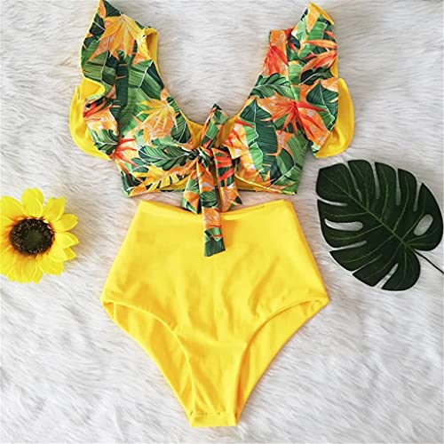 Maillot de bain deux pièces CLSDRZC, bikini fleuri haut de gamme avec finitions soignées à volants
