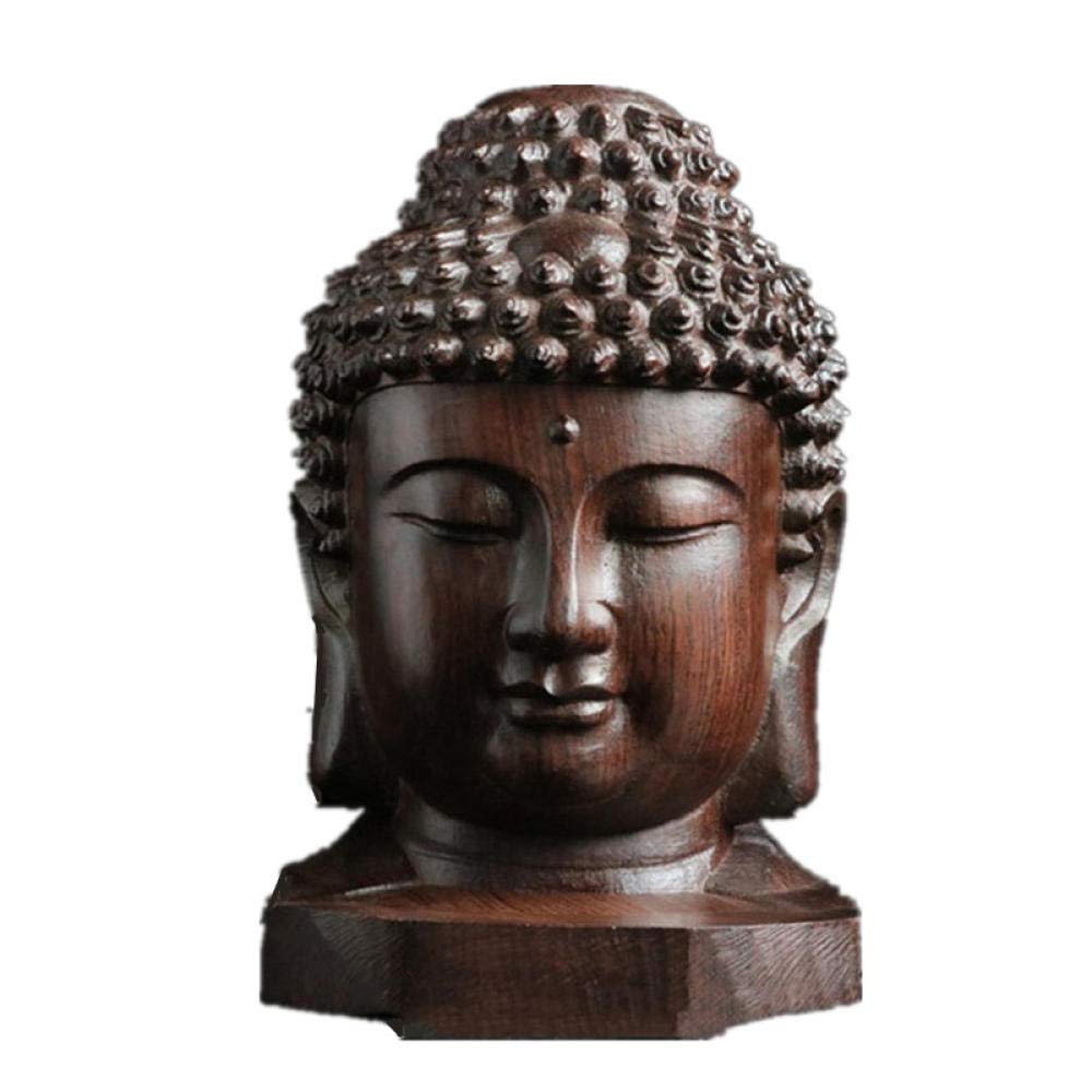 VBNHGF Statues Sculptures Buddha Buddist Buddhism Head Statues Art Sculpture Wooden Art&Craft Asian Chinese Buddhist Decoration