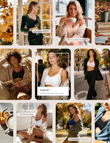 Image of Vertvie Wireless Crossover Jelly Bra Seamless Full Coverage | Supportive, Bras for Women No Underwire, Everyday Comfort, Push Up, Mesh V-Neck, Back Smoothing, Plus Size, T-Shirt Bralette