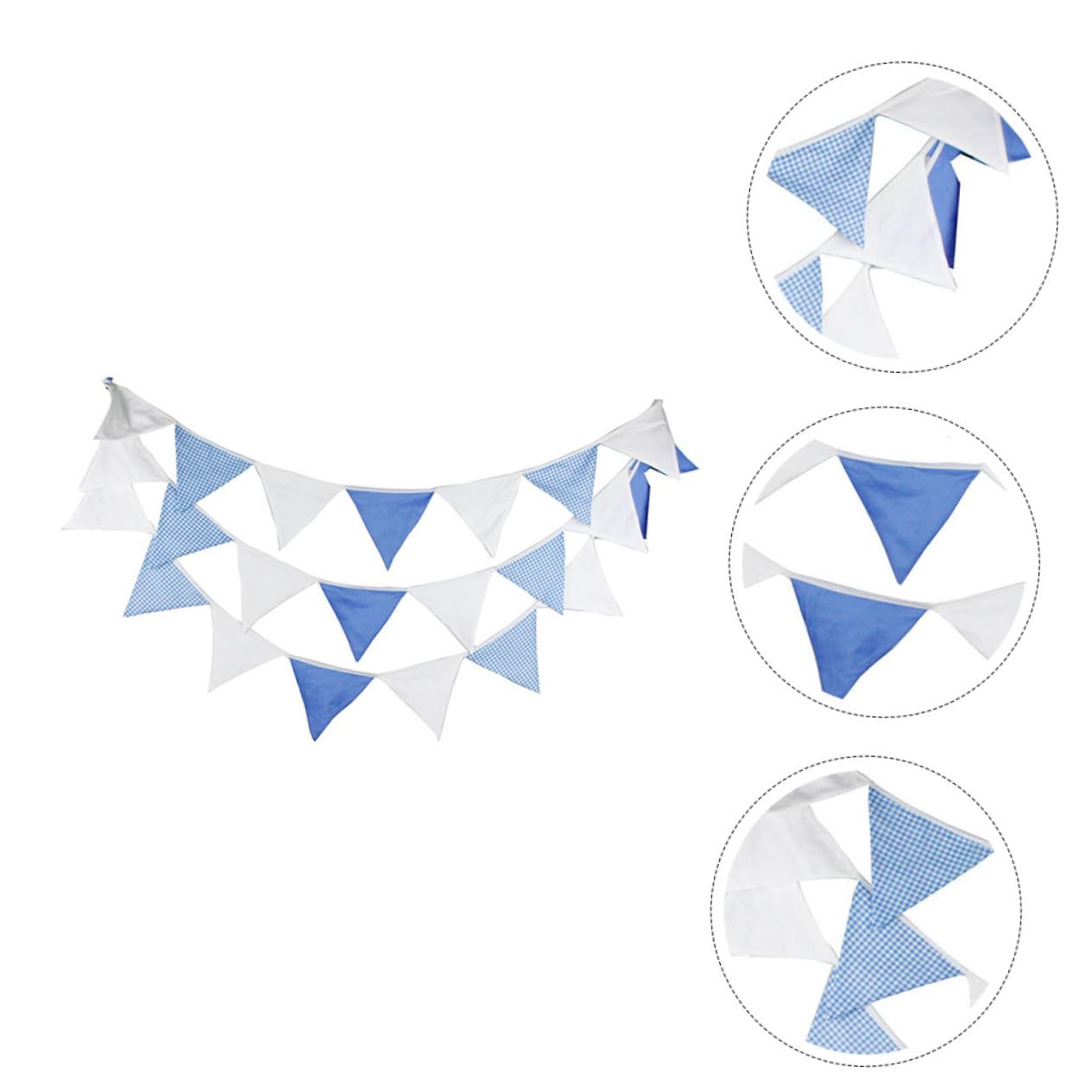 Toyvian 2 Piezas De Cuerda De Algodón Azul Y De Burra Guirnalda De Cumpleaños Triangulares Banderín Triangular Banderín Decoración De Bebé Al Aire