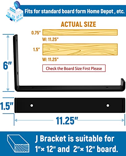 Leopo 12 Inch Shelf Bracket For Diy Floating Shelf, 1/5 Inch Thick Heavy Duty Bracket thumb #1