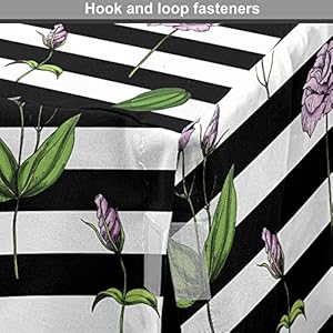   Ambesonne-Rose-Dog-Crate-Cover-Pink-Rose-Flowers-on-Contemporary-Design-Black-and-White-Striped-Background-Print-Easy-to-Use-Pet-Kennel-Cover-for-Cats-Medium-Dogs-24-Inch-Dark-Grey-Baby-Pink