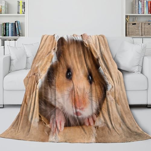 Couverture hamster 3D lavable en machine, le plaid chaud indispensable pour vos invités - 6
