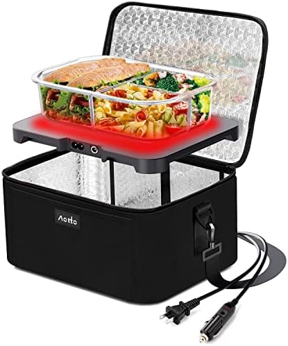Portable Oven | 12V, 24V, 110V Car Food Warmer | Portable Mini Oven | Personal Microwave | Heated Lunch Box for Cooking and Reheating Food in Car, Truck, Travel, Camping, Work, Home | AOTTO