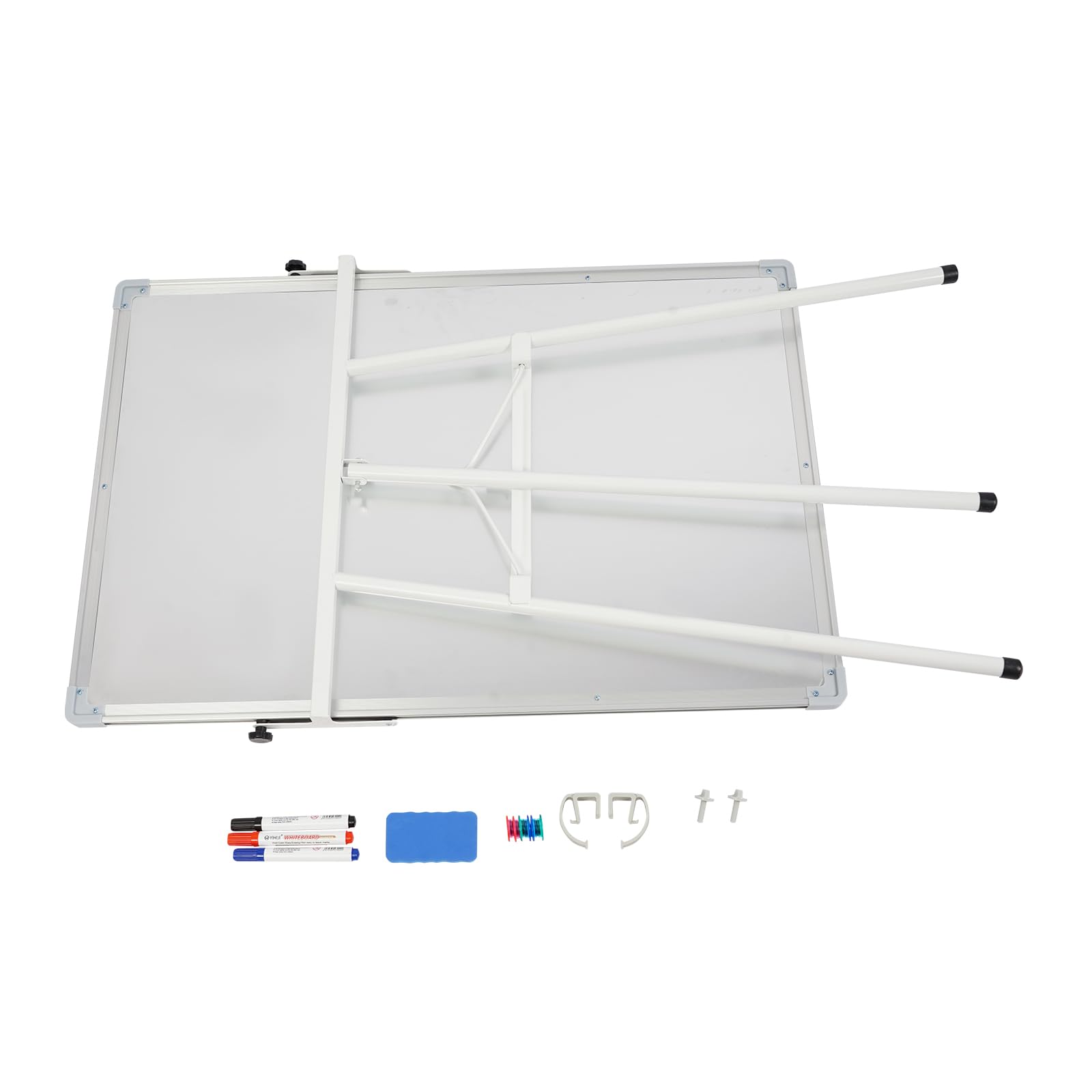 Pizarra blanca de altura ajustable, magnética, moderna, para oficina, con soporte, soporte para partituras con trípode para casa y escuela, blanco, hierro y aleación de aluminio, 61 x 91,4 cm