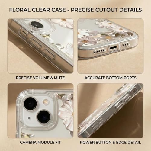 Coque iPhone 12 transparente fleur durable antichoc en TPU - 6