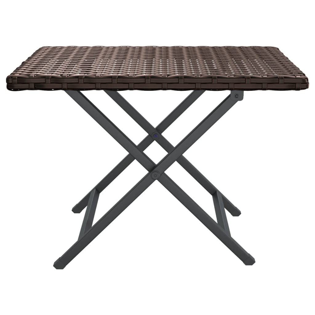 vidaXL Mesa Plegable ratán sintético marrón 45x35x32 cm, Muebles de jardín, Muebles de Exterior, Mesa de Camping, Mesa, Mesa de Picnic, Mesa de jardín