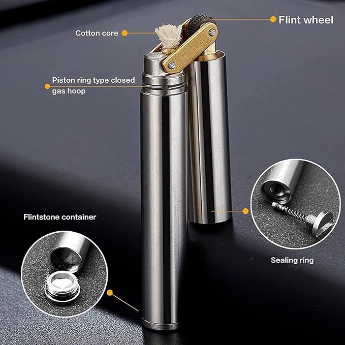 Encendedor recargable de soplete plata miniatura 6