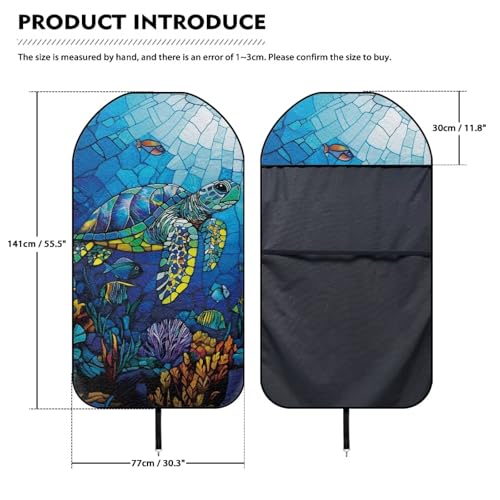 Image of Vintage Turtle Car Seat Towel Cover Fashion Auto Interior Waterproof Soft Auto Seat Covers Anti-Slip Vehicle Seat Protector Universal Size Fit for Most Cars SUVs Trucks Vans
