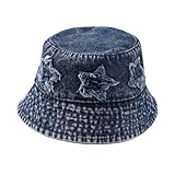 Materiale: questo cappello in denim è realizzato in tessuto denim di qualità affidabile con elemento a stella a cinque punte, traspirante, confortevole e durevole per tutto il giorno, si sentono