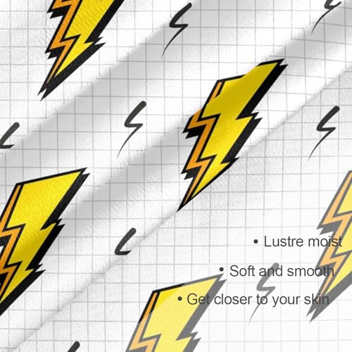 OTVEE 35" Square Neck Scarf Headscarf Lightweight Women Silk Like Curly Headband Tie Sleeping at Night Fashion Bandana Lightning Bolts4