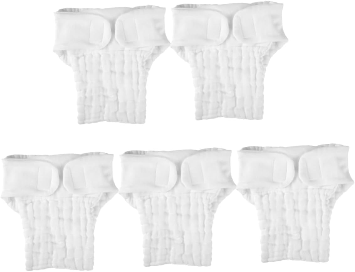 Holibanna 5pcs Reusable Cotton Cloth Diaper Insert Liners Soft Absorbent Washable Nappy Pads for Newborns Months up