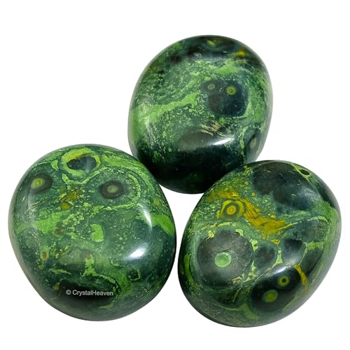 Image of Certified Kambaba Jasper Crystal Palm Pebbles Stones for Anxiety Stress Relief Massage - AAA Grade Original Healing Gemstone Agate Palm Stone for Yoga Meditation Spiritual Reiki Feng Shui