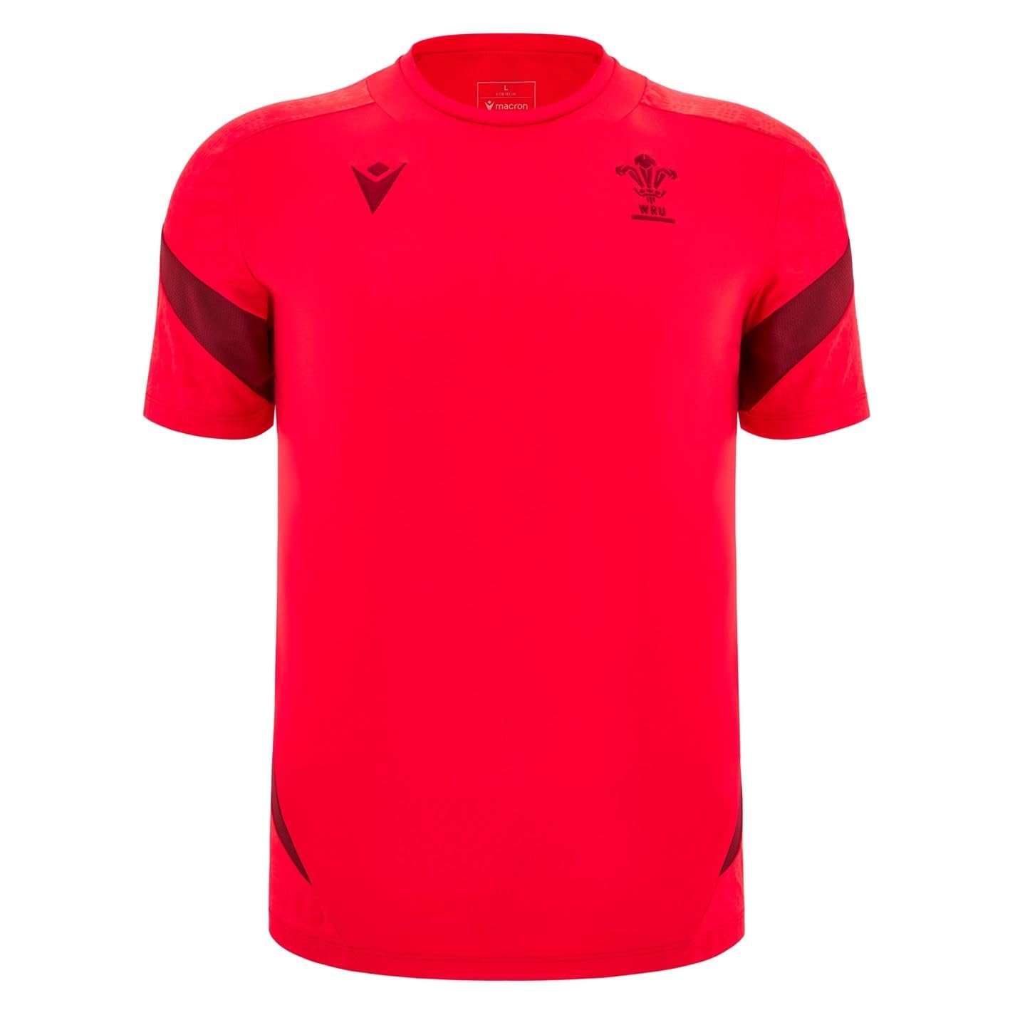 Macron Men's Wales Rugby Training Shirt 2025 Adults Red Medium