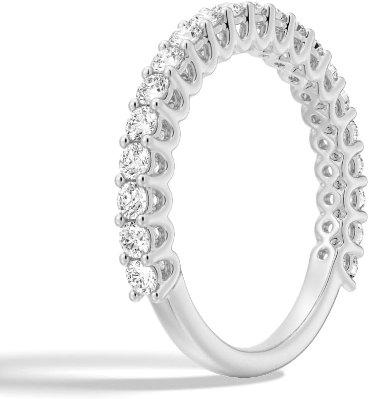 MSBLUE® 2mm Wedding Eternity Band Ring, Round Cut, 14K Gold Vermeil, Rhodium Finish, Valentines Day Gifts for Her - Image 2