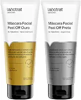 Kit Mascara Facial Removedora De Cravos Peel Off Preta + Ouro Acido Hialuronico 60g