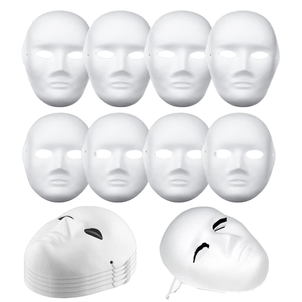 Set 15 Maschere Da Gatto Bianche Da Colorare - Per Cosplay, Halloween, Carnevale, Con Elastici Regolabili