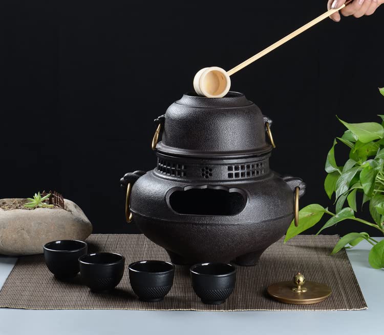 Amazon.co.jp: 釜師 佐藤清光 (造) 高台寺地紋 広口釜 釜環付 共箱 