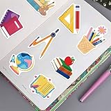 50 Pcs School Stickers Back to School Season Stickers Students Teacher Science Decorations for Scrapbook Laptop Water Bottles Waterproof Classroom DIY Craft Supplies (Back to School)