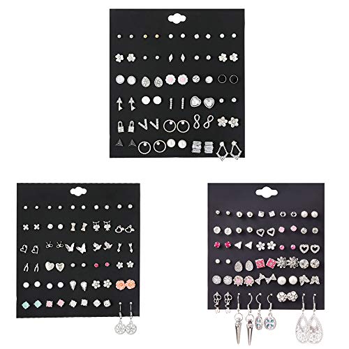 90 Pairs Earrings for Women Studs Set Assorted Earrings Stud Earrings Set Bow Ball Faux Pearl Earrings Set Simple Earring Set4