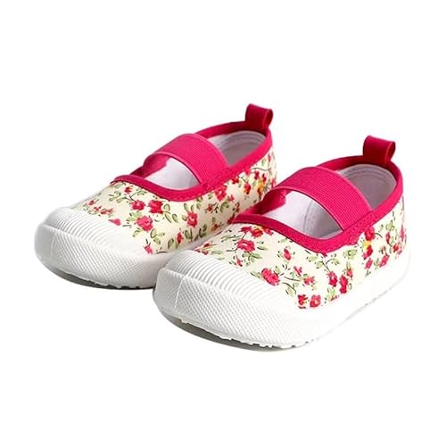 Zonkacen Girls Anti Skid Fashion Flower Elastic Dance Shoes for Ballet Perform Skirt Jeans Jogging Hiking Camping Exercise Trekking Vacation Pink 6.5 Toddler