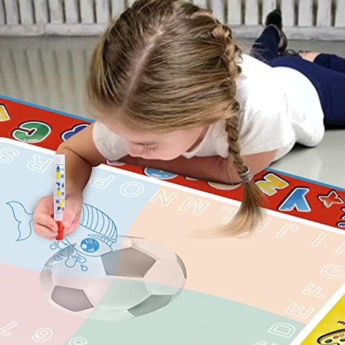 Alago Water Doodle Mat,Kids Toys Large Aqua Mat,Toddlers Painting Coloring Pad with 4 Colors,Gifts for Girls Boys Age 2 3 4 5+ Years Old,4 Pens,Drawing Molds and Booklet Included 6 51nesE1S+PL. AC