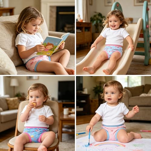 Image of BIG ELEPHANT Toddler Training Pants, Soft Cotton Absorbent Training Underwear for Baby Boys & Girls