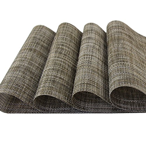 Bright Dream Placemats Washable Easy Clean For Dining Table Heat-Resistand Pvc Table Mats 12X18 Inches Set Of 4（Camel） #TOP1