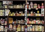 Photo- Vintage merchandise at the 1891 Burlingame's General Store, part of the Froelich 1890 Village Museum near McGregor, Iowa, that includes a tractor display, a one-room school 12in x 08in