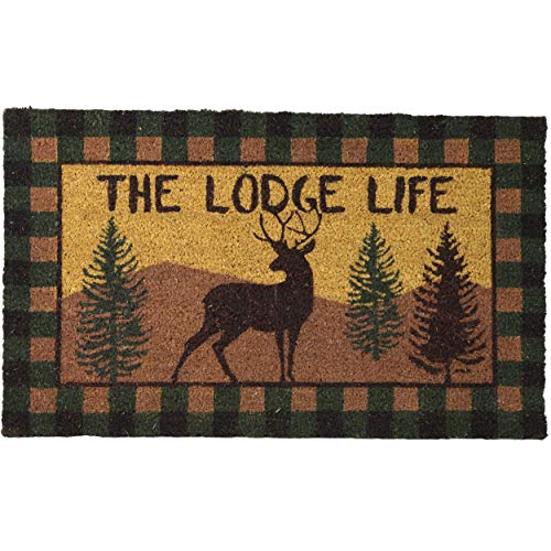 Image of Rivers Edge Products 30" x 18" Coir Door Mat - Fade-Resistant Welcome Mat with Non-Slip Backing - Decorative Indoor Outdoor Rug for Home, Front Porch, Entryway, Patio, Cabin -