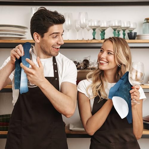 Essuie-mains microfibre absorbant Lot de 4 serviettes douces et légères cuisine requin - 8