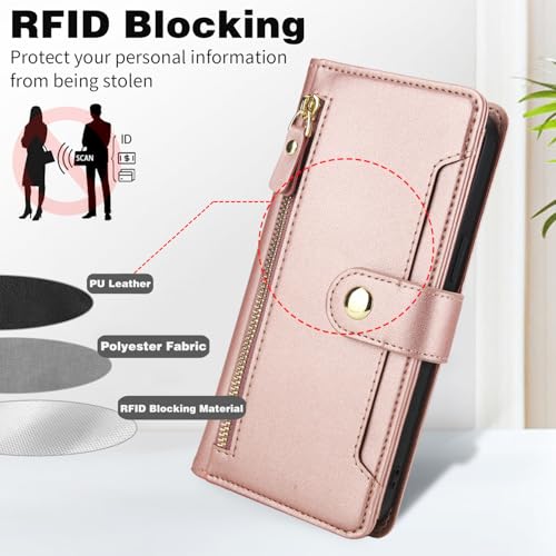 Étui Xiaomi Redmi Note 13 4G anti-piratage RFID cuir robuste pliable or - 4