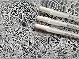 SAKURA Gelly Roll Basic biały długopis żelowy, nieprzezroczysty, wodoodporny, biały atrament, bez przebarwień i rozmazów, płynny przepływ do rysowania, pasemek i ciemnego papieru, 05, 08, 10 stalówek