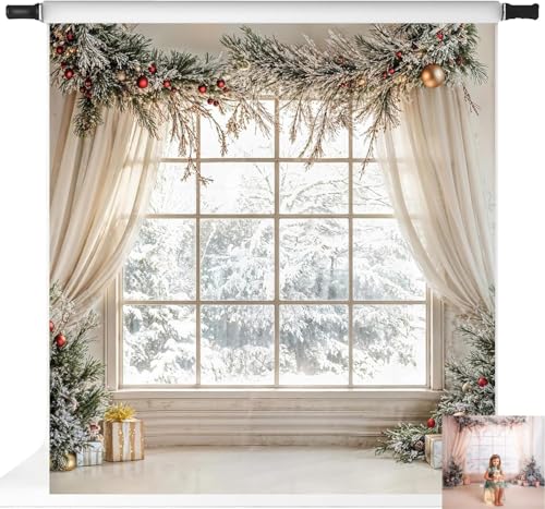 Toile de fond pour photographie de Noël Kate lavable et grand format 2,4m