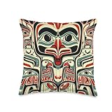 Alaska Native American Art Tlingit Eagle Tribal Bear Throw Pillow