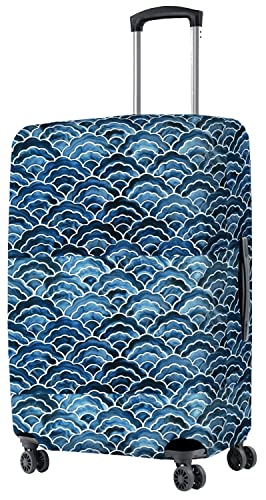 Image of Nasher Miles Polyester 55 (20 Inch) Small Protective Luggage Cover - Japanese Wave Design