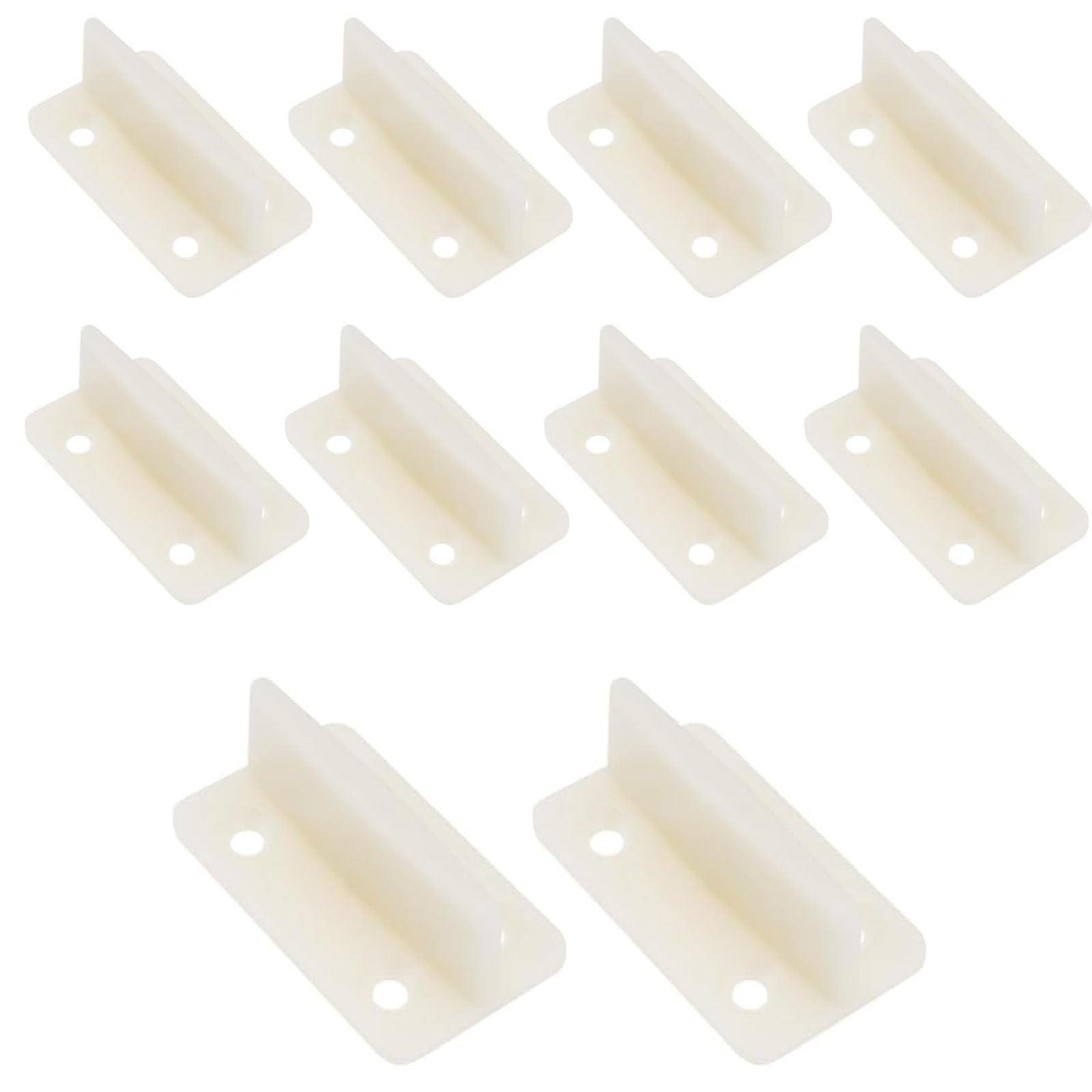 QIHAWN 10 Pack Plastic Sliding Door Floor Guide, Wooden Sliding Door Hardware Bottom Guide, 43x25x16mm Milky White Floor Rail for Home Internal Sliding Doors