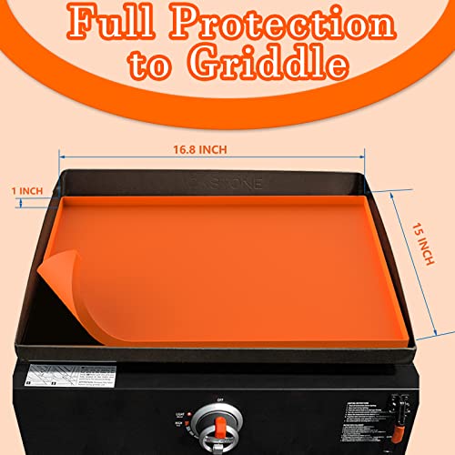 Bangie Griddle Cover | Heavy Duty Silicone Grill Mat For Blackstone 17" Griddle With Protection | High-Wall Design (Orange) #TOP2