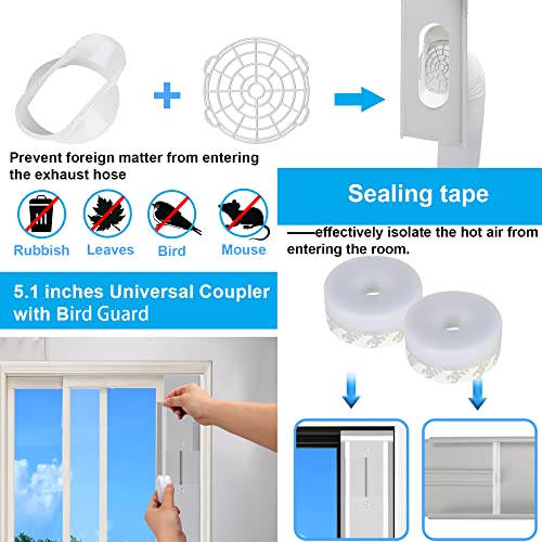 Portable Air Conditioner Window Kit, Upgrade Portable Ac Window Kit, Window Vent Kit With 2Pack 3M Seal, Sliding Ac Vent Kit For Exhaust Hose (5.1"/13Cm) #TOP2