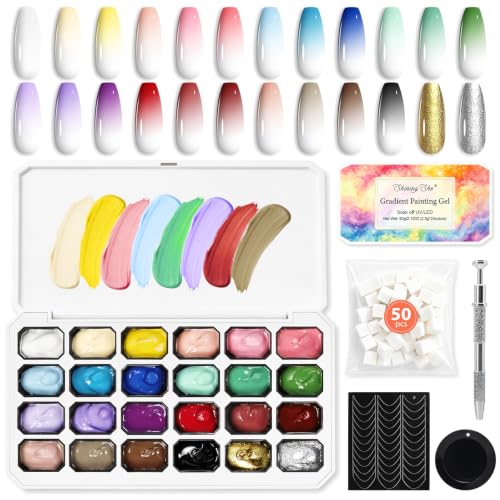 Shining She Esmaltes Semipermanentes, 24 Colors Paleta Gel Ombre Uñas