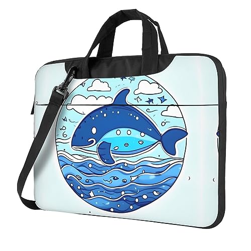 Bolsa para laptop HYTTER unisex elegante con diseño de ballenas