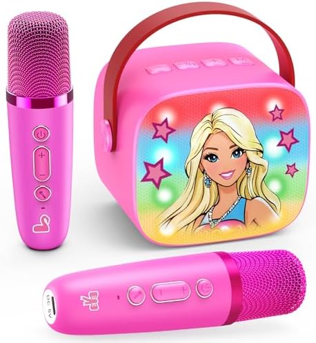 Geschenk Mädchen 3-12 Jahre, Karaoke Maschine Kinder mit 2 Karaoke Mikrofon | Prinzessin Geschenke Spielzeug ab 3-12 Jahre Mädchen, Microphone Bluetooth, Ideal für Geburtstage, Ost