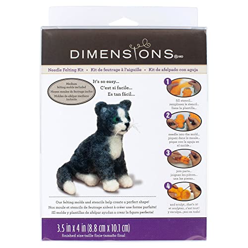 Image of Dimensions Cat Felt Animals Needle Felting Kit, 3.5'' x 4''