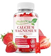 NutriVigor Calcium Magnesium Zinc Gummies with High Absorption Magnesium 300mg, Calcium Supplemen...