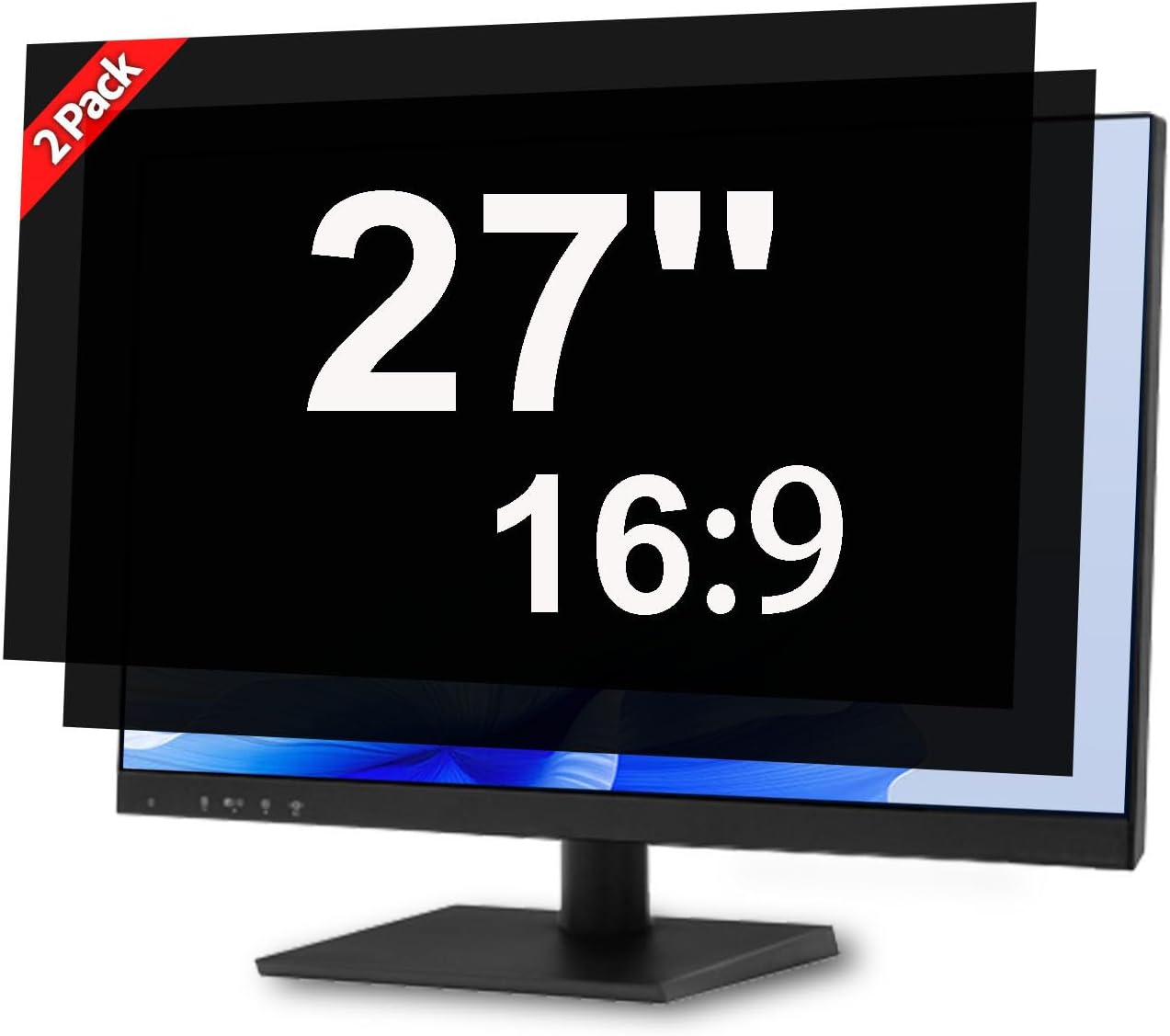 [2 Pack] 27 Inch Privacy Screen for Computer Monitor Blue Light Screen Protector Anti Glare Anti-Scratch Monitor Privacy Shield Screen 27 Inch 16:9 Aspect Ratio 27.0 Inch Widescreen (16:9)